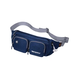 WATERFLY Riñonera de tamaño grande para hombres, mujeres, viajes o correr caminando (azul oscuro)