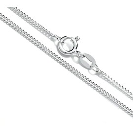 Old English Jewellers Sterling Silver Curb Pendant Chain Necklace - 16" 18" 20" (16)