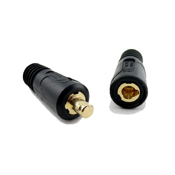 WeldingCity Dinse-Type Twist-Lock Insulated Connector Pair (Male/Female) for Welding Cable AWG 1/0-3/0 (50-70mm)