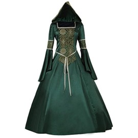 CosplayDiy Women's Medieval Hooded Fancy Dress Victorian Costume G XXXL