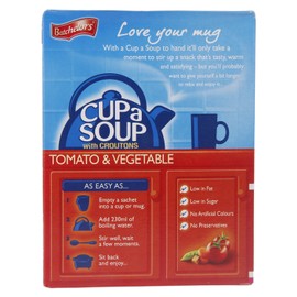 Batchelors Cup a Soup with Croutons Tomato and Vegetable 4 Sachets 104 g (Pack of 9)