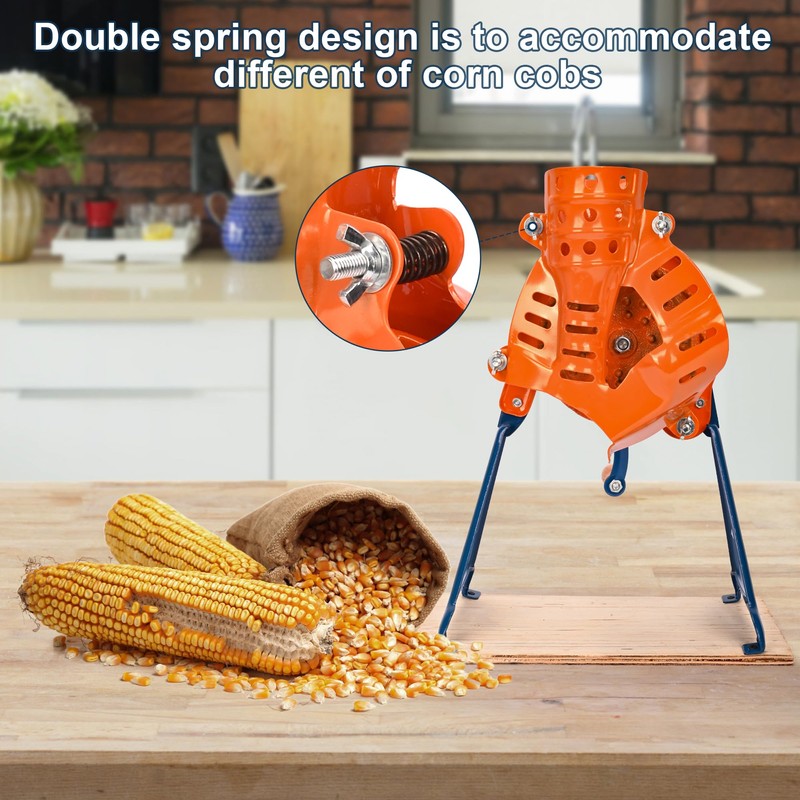 WYJREES Corn Sheller Hand Crank, Steel Corn Cob Thresher with