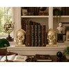 7 Inch Gold Skull Decorative Bookends Pair