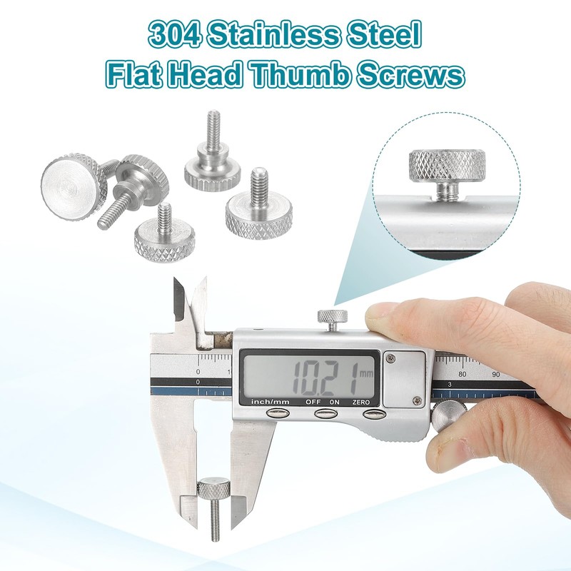 sourcing map M2.5x4mm Vernier Caliper Screws, 304 Stainless Steel Flat