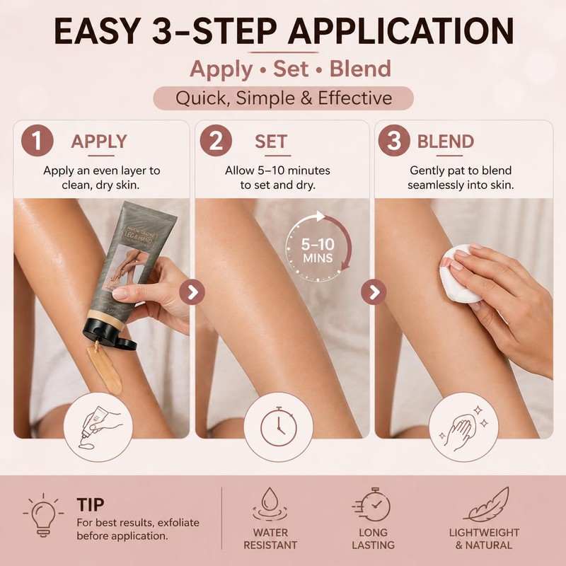 Body Coverage Prefector Cream, Leg Makeup Waterproof No Transfer, Tattoo