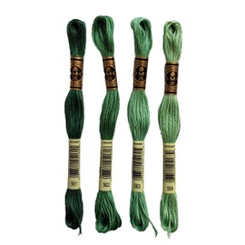 DMC 6-Strand Embroidery Cotton Bundle - Jade Color Family -4 Skeins of Thread - 8.7yd Skeins