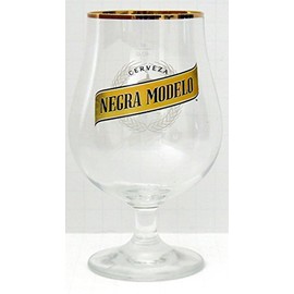 Negra Modelo Cerveza .4L Gold Rim Signature Tulip Style Chalice Glass