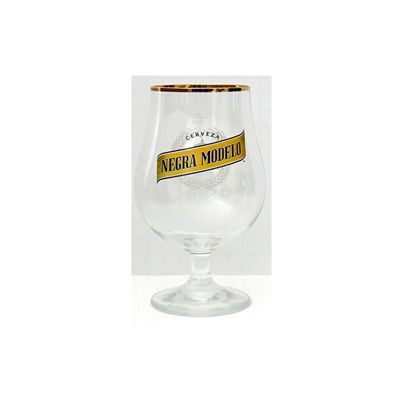 Negra Modelo Cerveza .4L Gold Rim Signature Tulip Style Chalice