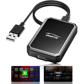 LAMTTO Wireless CarPlay Adapter (Compatible TV Stick), Wireless CarPlay Conversion, For Genuine Wired CarPlay Compatible Vehicles Only, Plug & Play, 2 in 1 HDMI Adapter, Time Car Navigation Function