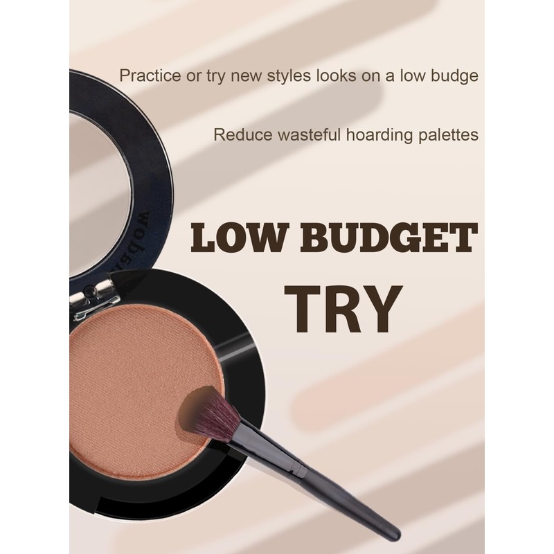Single Eyeshadow Palette, Goth Black Eyeshadow, Highly Pigmented Long Lasting