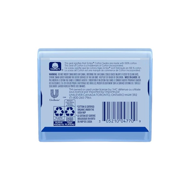 Q-tips Hisopos de algodón orgánico, paquete de 10 unidades de