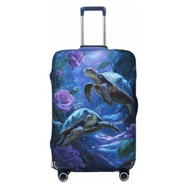 Guiteinyi Sea Turtle Luggage Cover for Suitcase Elastic Non Scratch Travel Protector Travel Washable Suitcase Cover Fits 18-32 Inch Luggage