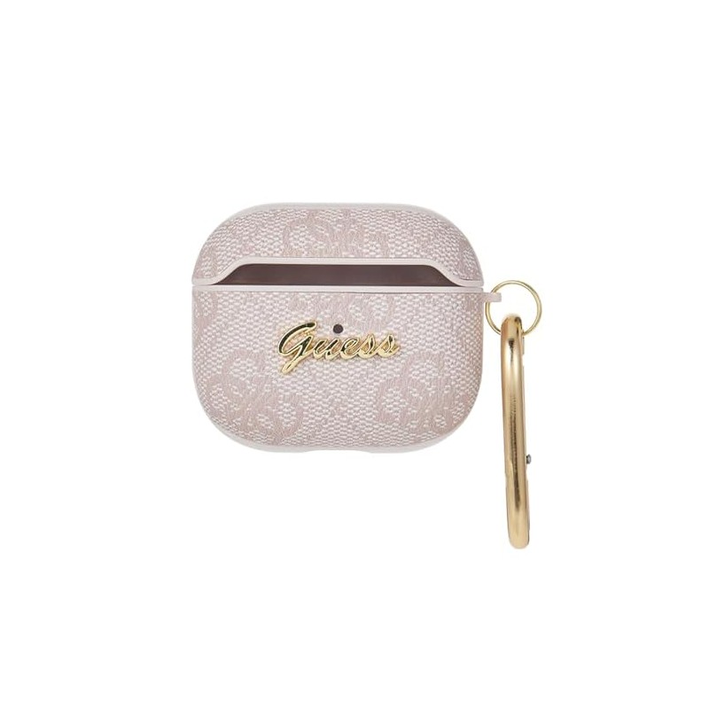 Guess GUA34GSMP Hülle für AirPods 3 rosa 4G Script Metal