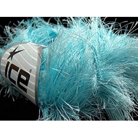 Light Turquoise Blue Extra Long Eyelash Yarn Ice Luxurious Fun Fur 50gr 38yds 14162