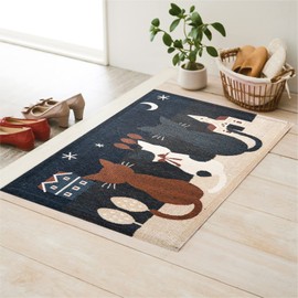 Entrance Mat, Indoor, Stylish, Entrance Mat, Outdoor, Mud Removal, Anti-Slip, Entrance Mat, Cats, Water Absorbent, Washable, Abrasion Resistant, Can Be Used All Year, Mite Proof, Easy to Use, Home Use