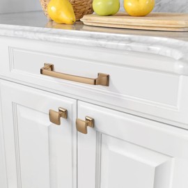 Amerdeco 10 Pack 1-1/3 Inch Champagne Bronze Cabinet Knobs Gold Cabinet Knobs Dresser Knobs Round Drawer Knobs and Pulls for Bathroom Cabinets K0014