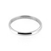 2mm x 1mm Sterling Silver D Shaped Wedding Band Ring