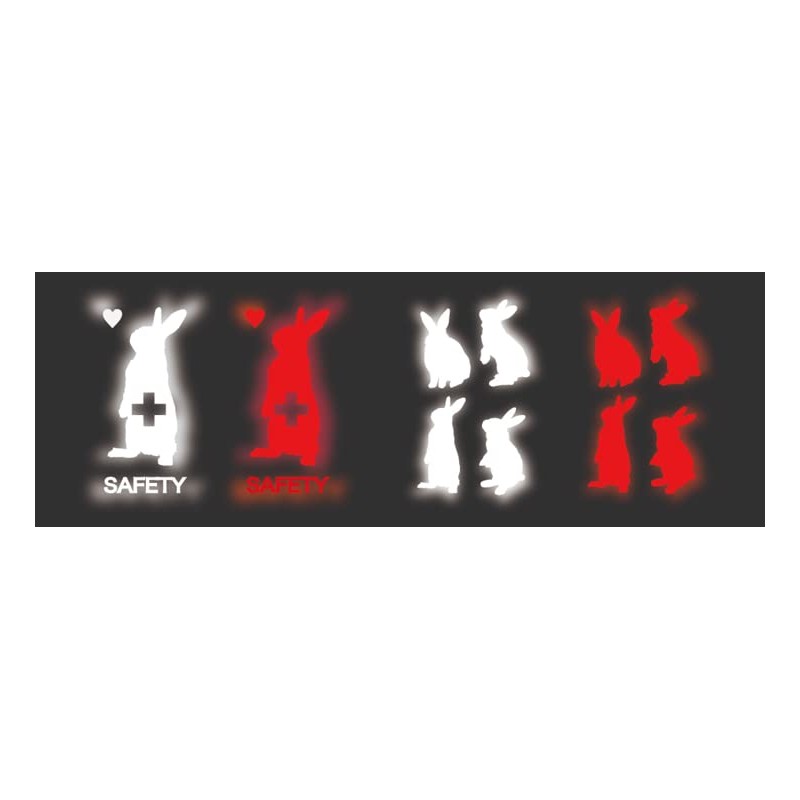 Rabbits Reflective Stickers (Ears) Red, Bicycle, Stroller, Cane, School Bag