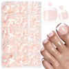240pc White French Tip Press on Toenails Women Fake Toe