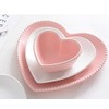 CHOOLD Ceramic Heart-Shaped Pudding Bowls with Beads Edge, Set of