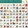 CHARLENT 148 Individually Sheets Bug Temporary Tattoos for Kids -