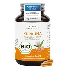 Organic Turmeric Capsules – 40 times Organic Availability without Pepper – Comparison Winner 2020 – C14 Certified 60.00