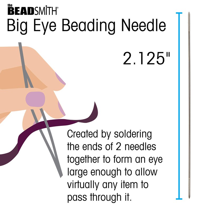 The Beadsmith Big Eye Beading Needles, 2.125 inches, 4 per