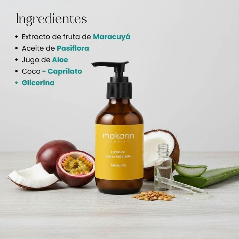 Mokkan Locion Hidratante para Manos Maracuya con Aceites Naturales 100ml