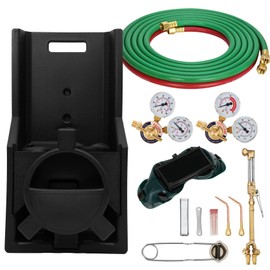 Medium Duty Oxygen and Acetylene Torch KIt for Cutting, Brazing and HVAC,Portable Oxy Brazing Welder Tool Set with Check Valves, CGA540 and CGA200,Cylinders Not Included