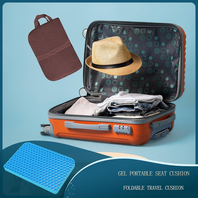 Small Foldable Seat Cushion 2.5cm Thick, Portable Gel Seat Cushion