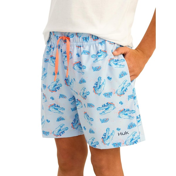 HUK Unisex Kid's Pursuit Volley Pattern, Quick-Dry Shorts, Windsurfer