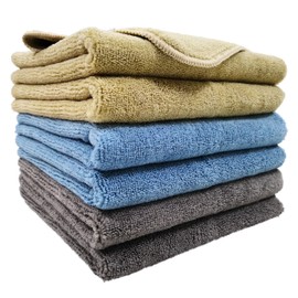 Polyte - Paño de Limpieza de Microfibra - Ideal para Uso Profesional - Azul, Desierto, Gris - 41 x 61 cm - Pack de 6