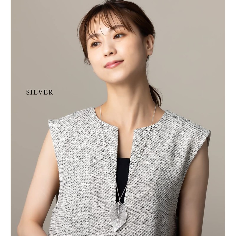 [ジュエル ボックス] JewelVOX ネックレス ニッケルフリー 透かし 立体 リーフ ロング ロングネックレス