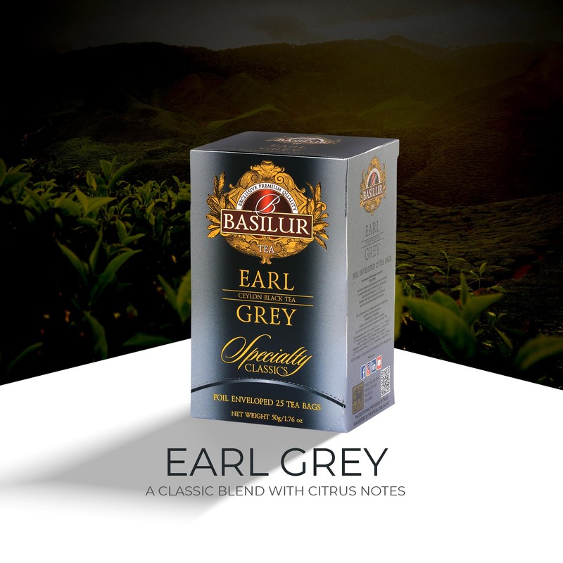 BASILUR TEA Tea Earl Grey (50 g) Tea Bags, 25