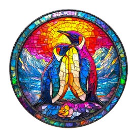 Individz Holzpuzzle für Erwachsene Kinder, Einzigartige Tierförmige Pinguin-Pärchen Wooden Puzzle, Kreatives Geburtstagsgeschenk für Erwachsene(L-34 * 34cm-295 Stück)