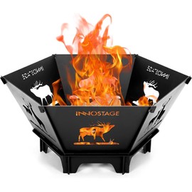 Fire Pit for Camping- 23Inch Small Collapsible Firepit for Patio Outside Wood Burning Outdoor Indoor BBQ Picnic Foldable Fire Pits Bonfire of Backyard Patio with Portable Tote Bag