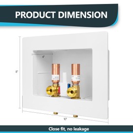 Seelink Washing Machine Outlet Box, Double Drains, Single Lever, 1/2 Inch Pex Crimp Inlet x 3/4 Inch MHT Outlet Connection, with Copper Water Hammer Arrestor(WM016)