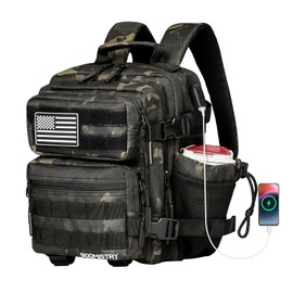 Boomistry 15L Mini Tactical Backpack Small Tactical Backpack for Men and Women, Military Molle Backpack for Gym, Daily, Black Camo-15l, 15L, Tactical Style