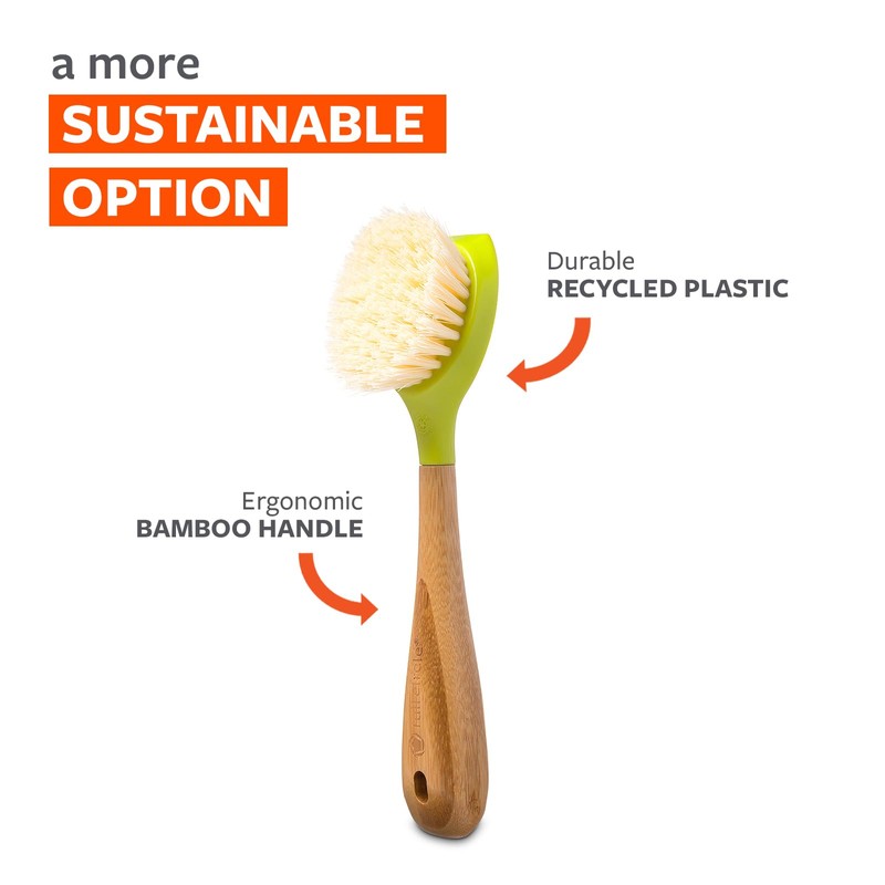 Full Circle Be Good Kitchen Dish Brush with Bamboo Handle,