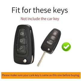 ontto Suitable for Ford Tourneo Custom Transit Sport C-max Focus MK3 Ecosport Key Case Car Key Cover Bag Key Case Key Shell Protective Case Accessories Black