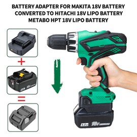 for Makita 18V Battery Adapter Convert to for Hitachi 18V Lithium Cordless Tool and for Metabo18V (Not 36V) Slide Style Tools