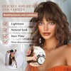 Lativ Brown Highlight Wigs for Women Short Wavy Curly Bob
