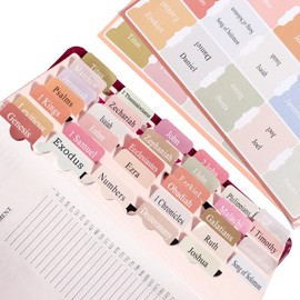 Bible Tabs for Bible Book Markers - Pastel Paper Index Tabs for Men's Bible Study, Bible Journaling Supplies, Perfect Christian Gift for Youth & Teens​