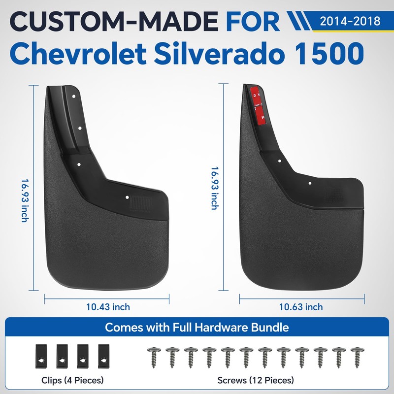 Mud Flaps for 2018 2017 2016 2015 2014Chevy Silverado 1500