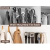 StorageWorks Tie Rack with 20 Hooks, 2-Pack Wall-Mounted Wooden Hangers