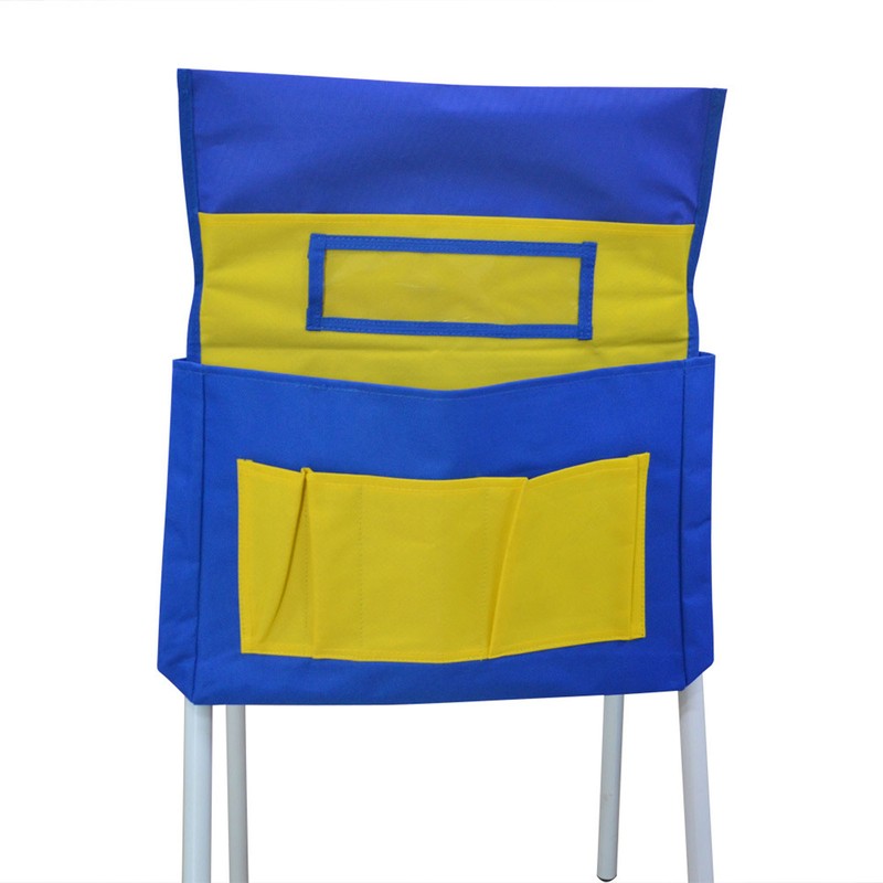 Chairback Pocket with Clear Label Slot Strong Stitching 600D Oxford