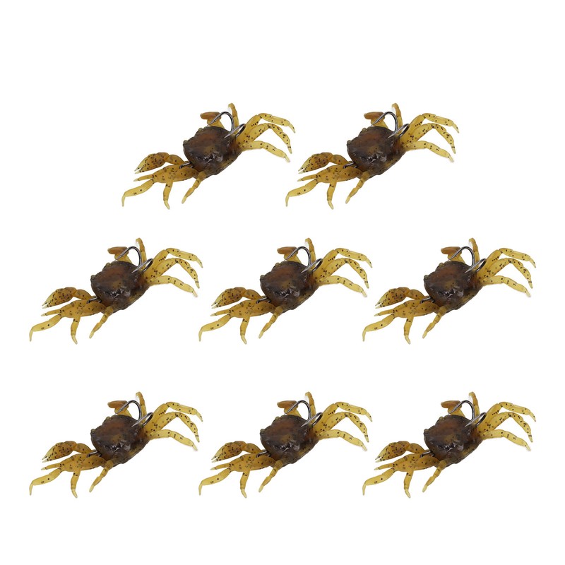 8Pcs Artificial Crab Bait 13cm 33.5g Simulation Crab Soft Lure