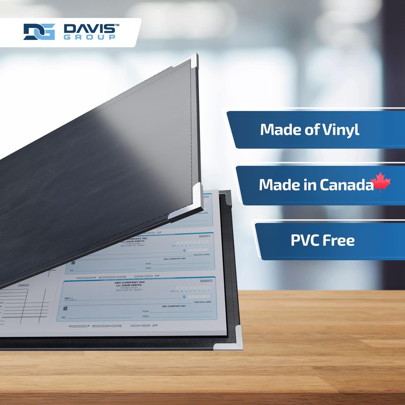 Premium 1UP Business Cheque Binder, Landscape Three-Ring Binder, (Black)