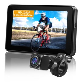 Bike Camera Recording Rechargeable 360° Rotation - Color Night Vision Portable Bicycle Rear View Camera Waterproof 130° Wide View HD 1080P 4.3 Inch Monitor for Mountain, Road Bike, E-Bike Wankskey