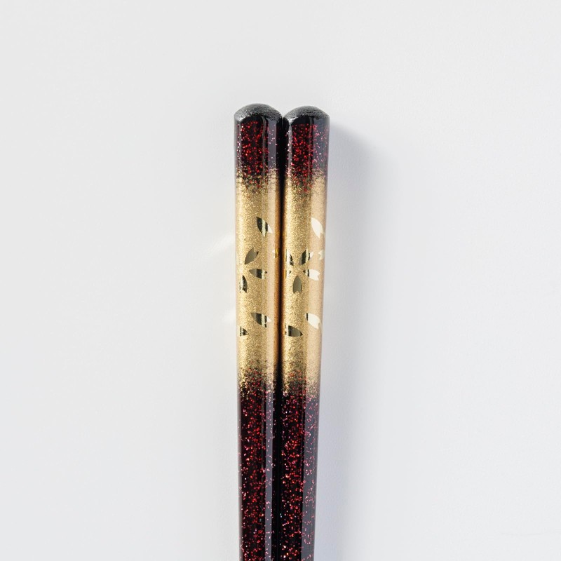 264536 Tenmaru Snowflake Cherry Blossoms, Gold, Natural Wood, Dishwasher Safe,